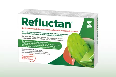 Schnelle Linderung und natürlicher Schutz bei Magenbrennen - Refluctan Packshot
