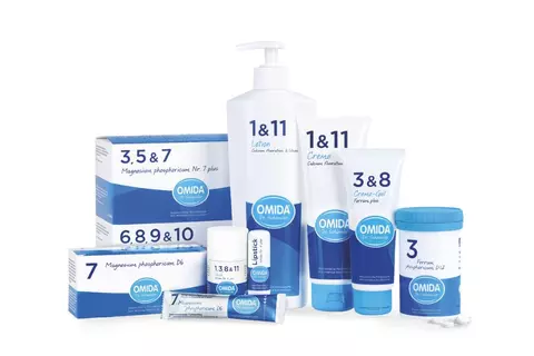 Packshot aller Schüssler Salze Omida
